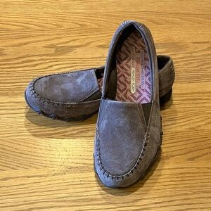 Skechers Relaxed Fit Moccasin Style, Sz. 6 1/2, Leather, Mauve, w/ Memory Foam